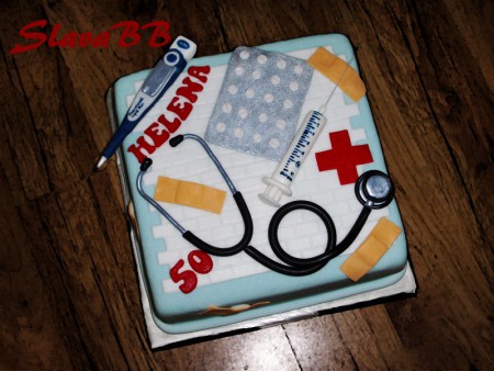 Torta "Torta pre zdravotnú sestričku - Nurse cake "  cesto: vanilkové plnka: čokoládová váha: 3,1 kg